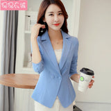 High-quality fashion business suits formal work clothes uniform female short paragraph jacket solid color large women's clothing