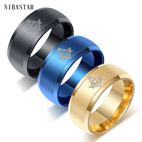 Never Fade 316l Stainless Steel Freemasonry Masonic Ring Mason Tungsten Carbide Wedding Ring Full Size 6-14 For Women Or Men