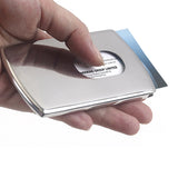 Portable Hand-push Type Stainless Steel Men Business Card holder Metal Card Case Wallet For Man