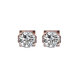 JeeMango Classic Rose Gold Shiny Cubic Zirconia Earrings Necklaces Set For Women Stainless Steel Wedding Bridal Sets Jewelry
