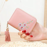 Fashion Small Female Purses Short Coin Purse Pocket Embroidery Tassels Women Wallet Bag Cards ID Holder Good Quality Moneybags